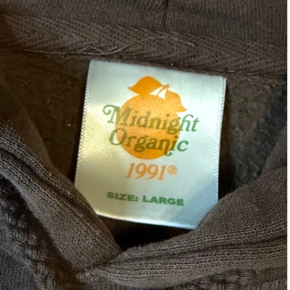 Midnight Organic Hoodie Mens L Brwn Larry June Mr. Midnights Organic Market Rare